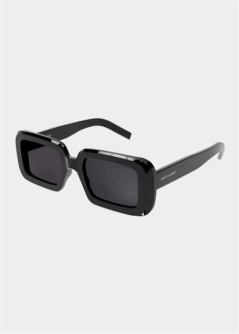 Saint Laurent Sunrise Rectangle Acetate Sunglasses .